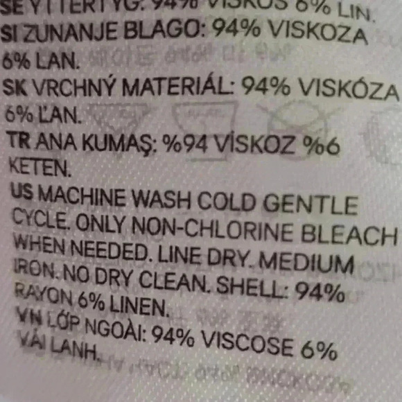 Desmond & Dempsey x H&M Linen Pleated Palm Tree Green White Midi Dress Sz. XS - Picture 7 of 7